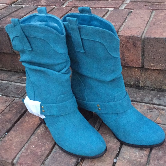 FASHIONABLE MID HIGH BUCKLE COWBOY CHUNKY HEELS - Picture 4 of 8